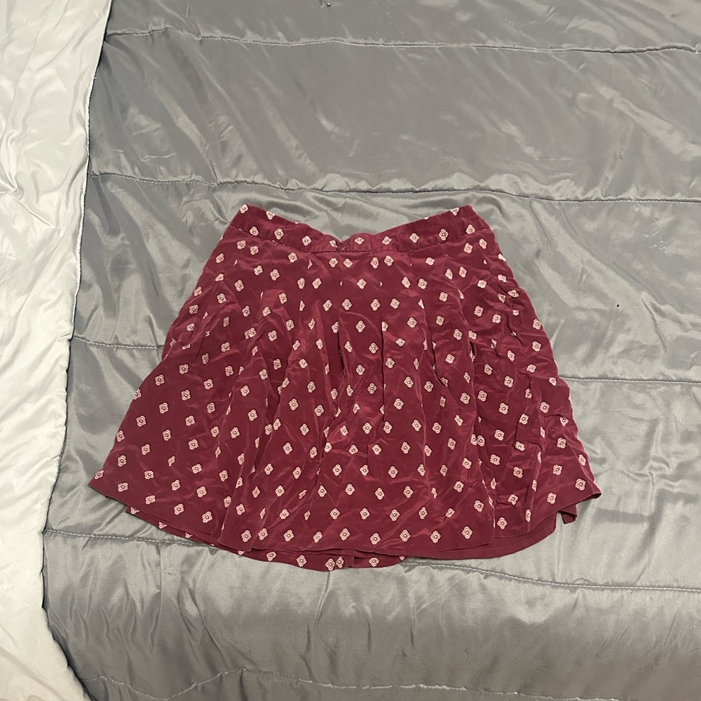 J. Crew Burgundy Diamond Pattern Skater Skirt